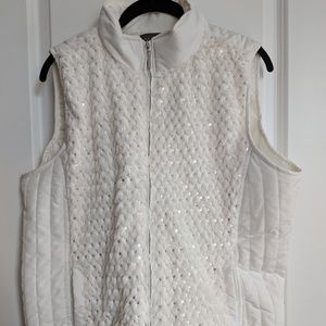 White sequin vest